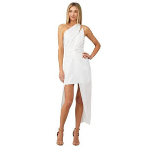 SIGNIFICANT OTHER Valentina Dress in Ivory 2 Womens Midi Asymmetric Cocktail